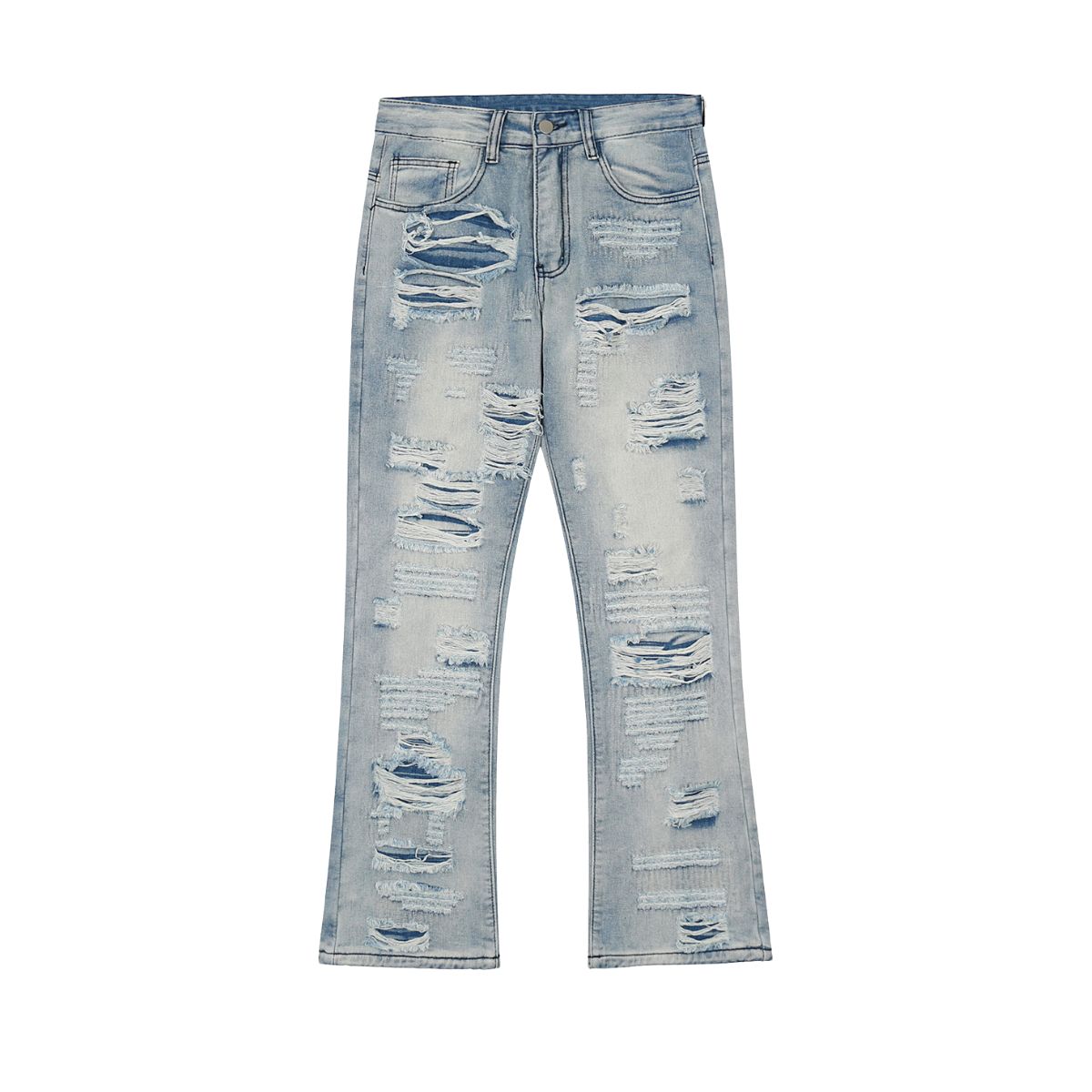 Smoke Rise Repaired & Distressed Bootcut Jeans