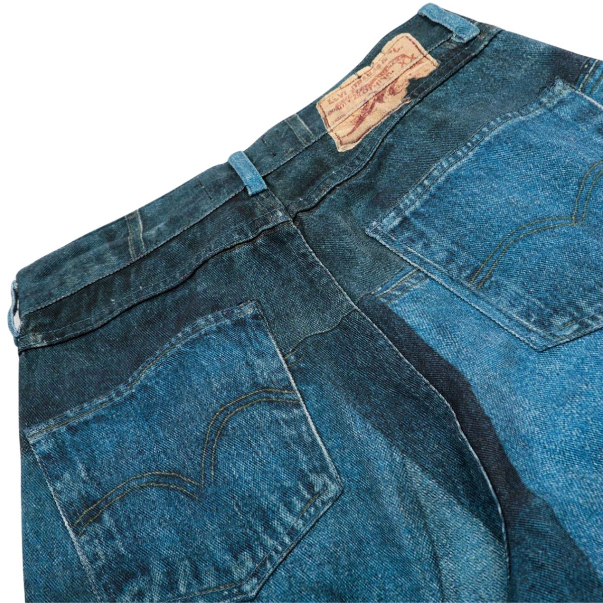 Smoke Rise Patch-Print Barrel Leg Jeans