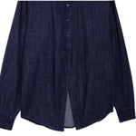 Indigo Button-Front Relaxed Denim Shacket
