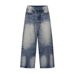 Heavy Wash High-Rise Straight Leg Jeans