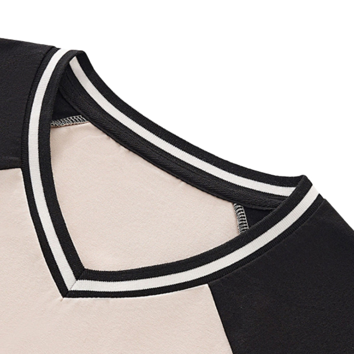 Fitted Color Splice Flare Sleeve Feminine Tee