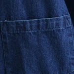 Women's Lapel Long-sleeved Lace-up Washed Denim Shirt