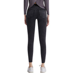 High Waisted Washed Denim Capri Leggings