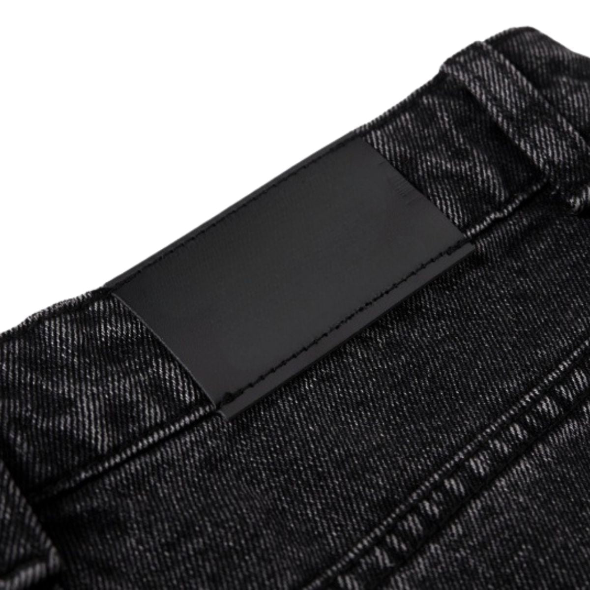 Men's Coated Curved Denim Pants Patchwork Pleated Loose Wide Leg