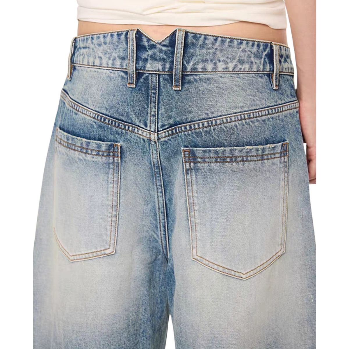 Vintage Frost Wash Button Fly Denim Shorts