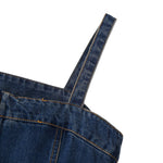 A-Line Sleeveless Denim Midi Dress