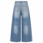 Panel Stitch Barrel Leg Denim Jeans