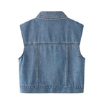 Women's Medium Wash Denim Vest