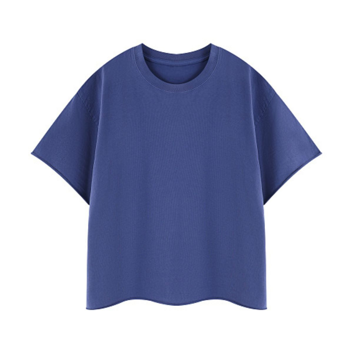Snowflake Washed Raw Edge Boxy Cropped Tee