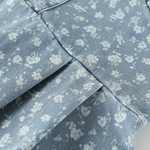 Floral Print Denim Spaghetti-Strap Dress