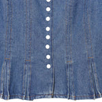Button-Front Pleated Denim Tank Top