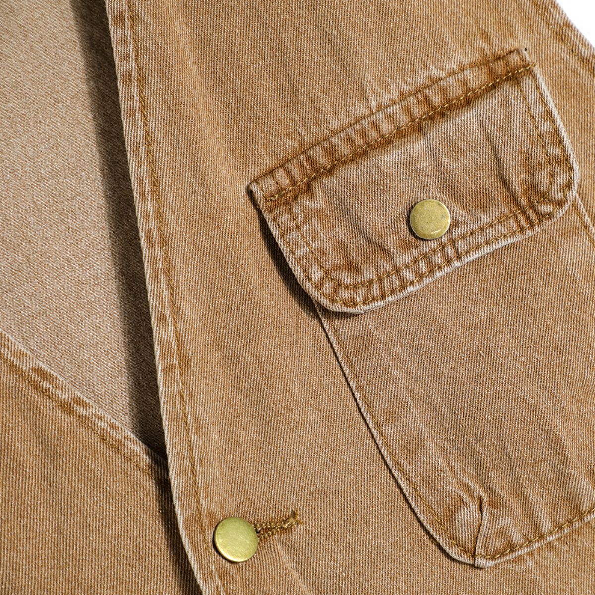 Relaxed Washed Denim Cargo Vest