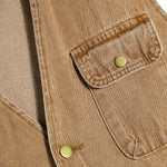 Relaxed Washed Denim Cargo Vest