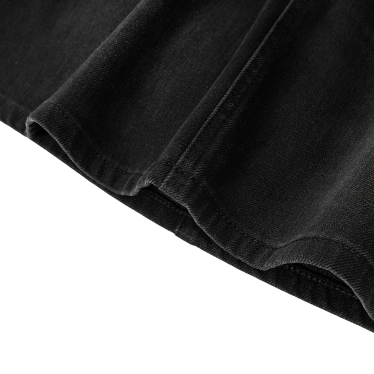 Vintage Black Whisker Denim Mini Skirt