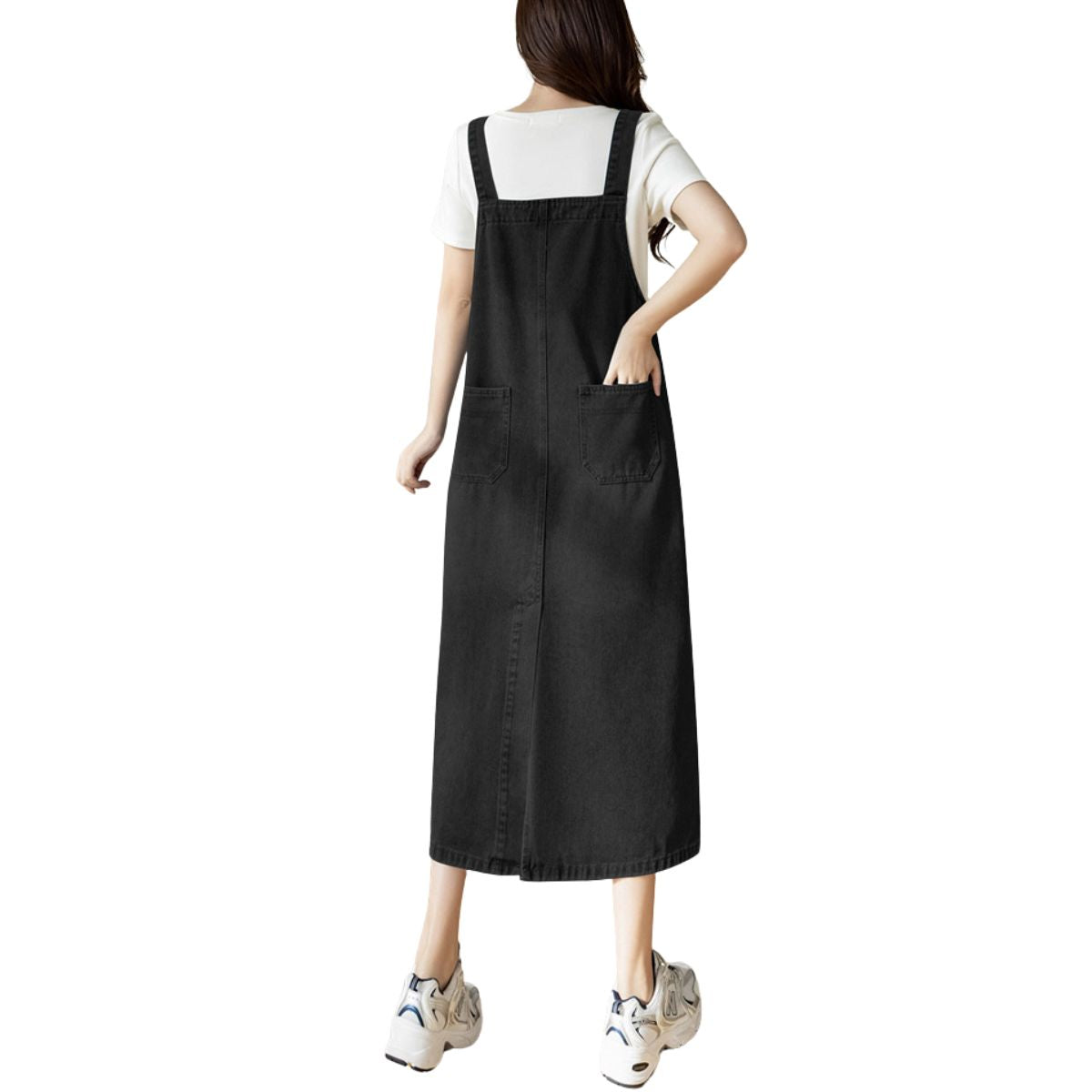 Oversized Denim Midi Slip Dress