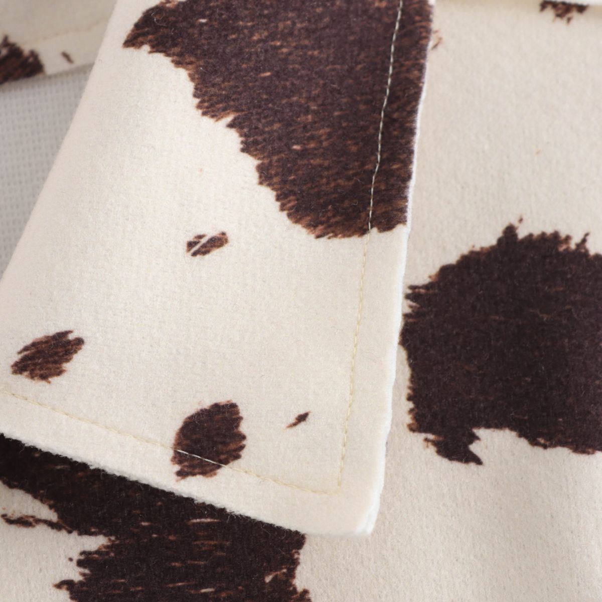 Cow Printed Relaxed Denim Jacket