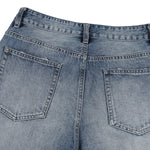 Vintage Washed Crease Effect Wide Leg Baggy Denim Jeans