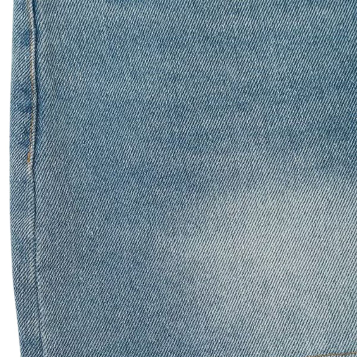 Double Waistband Washed Denim Mini Skirt