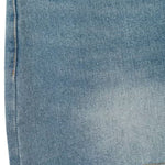 Double Waistband Washed Denim Mini Skirt