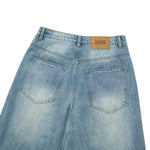 Washed Faux-Pocket Paneled Workwear Baggy Jeans