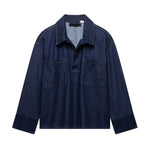 Women's Oversized Pullover Denim Shirt