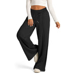 Women's Drawstring High Waist Wide Leg Pants Casual Comfy Trousers