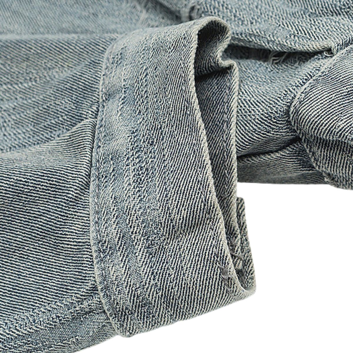 American Vintage Irregular Wear Pattern Design Washed Denim Jacket