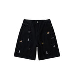 Dog Embroidery Loose Fit Denim Shorts