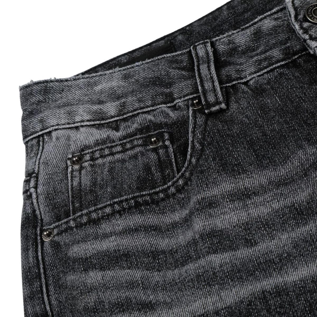 Vintage Washed Black Flared Denim Jeans