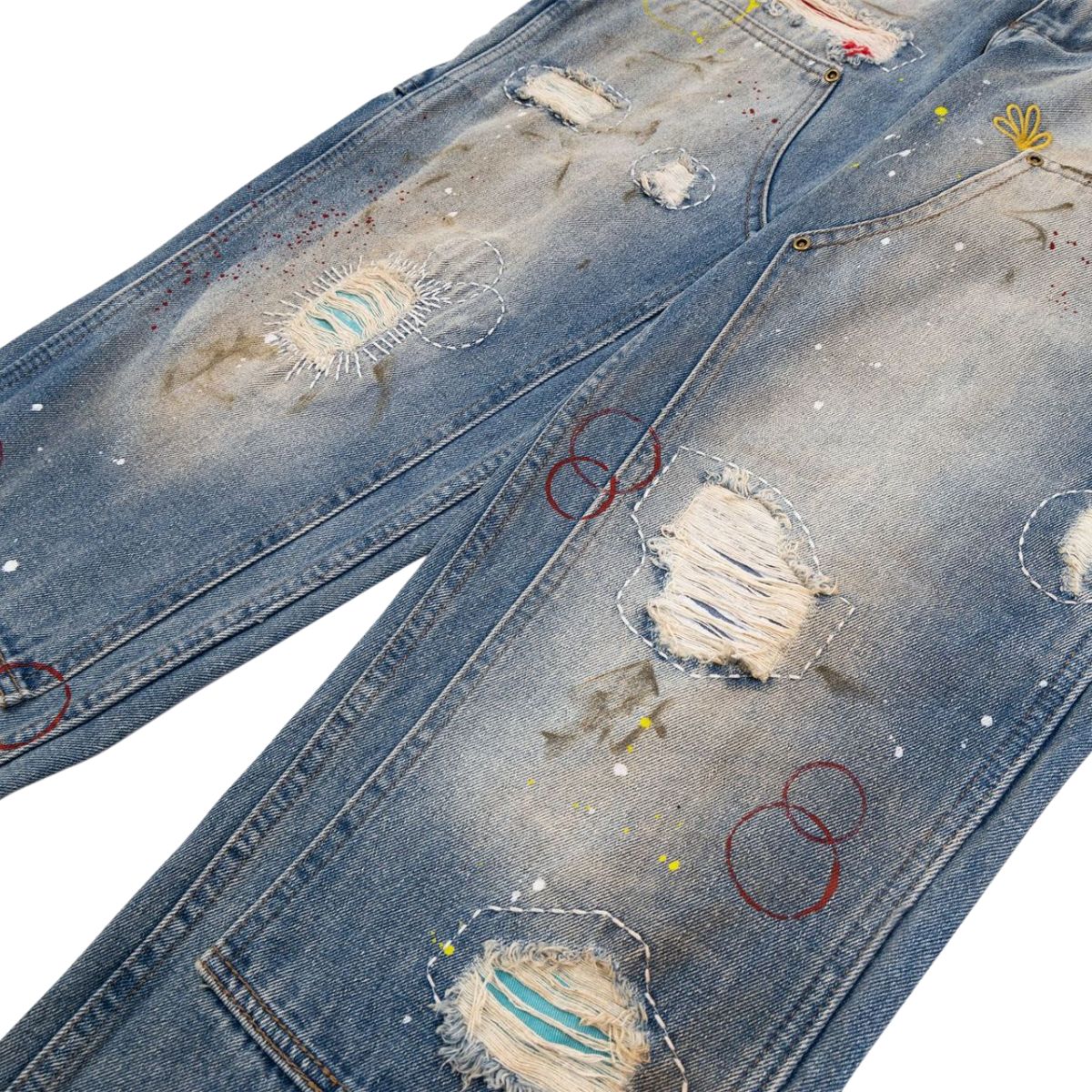 Smoke Rise Paint Splatter Ripped Jeans