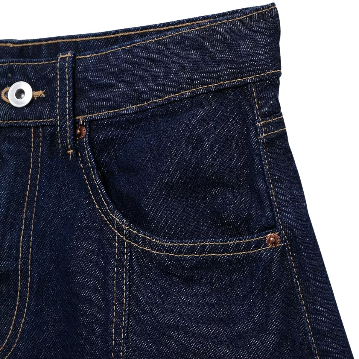 Indigo Denim Mini Flounce Skirt