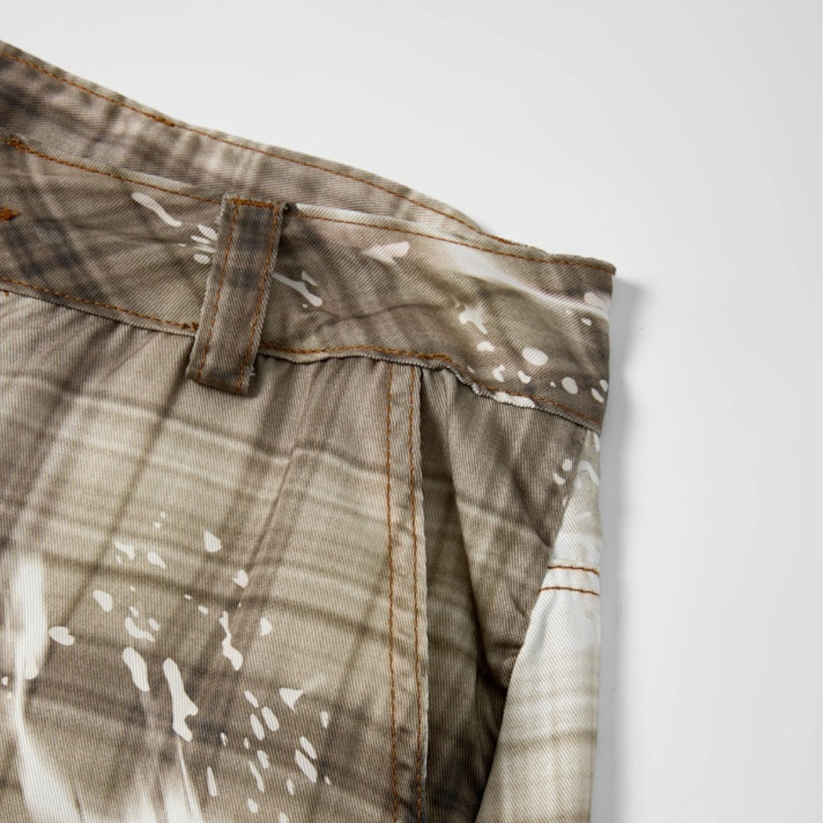 Vintage Plaid Curved-Cut Cropped Pants