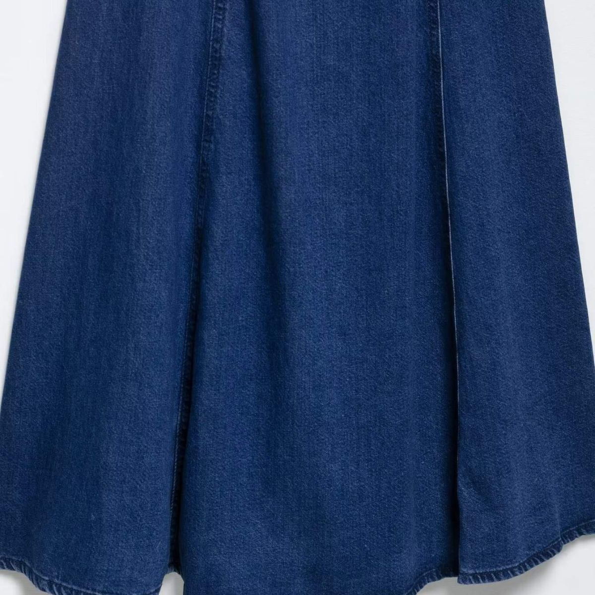Square Neck Strappy Denim Maxi Dress