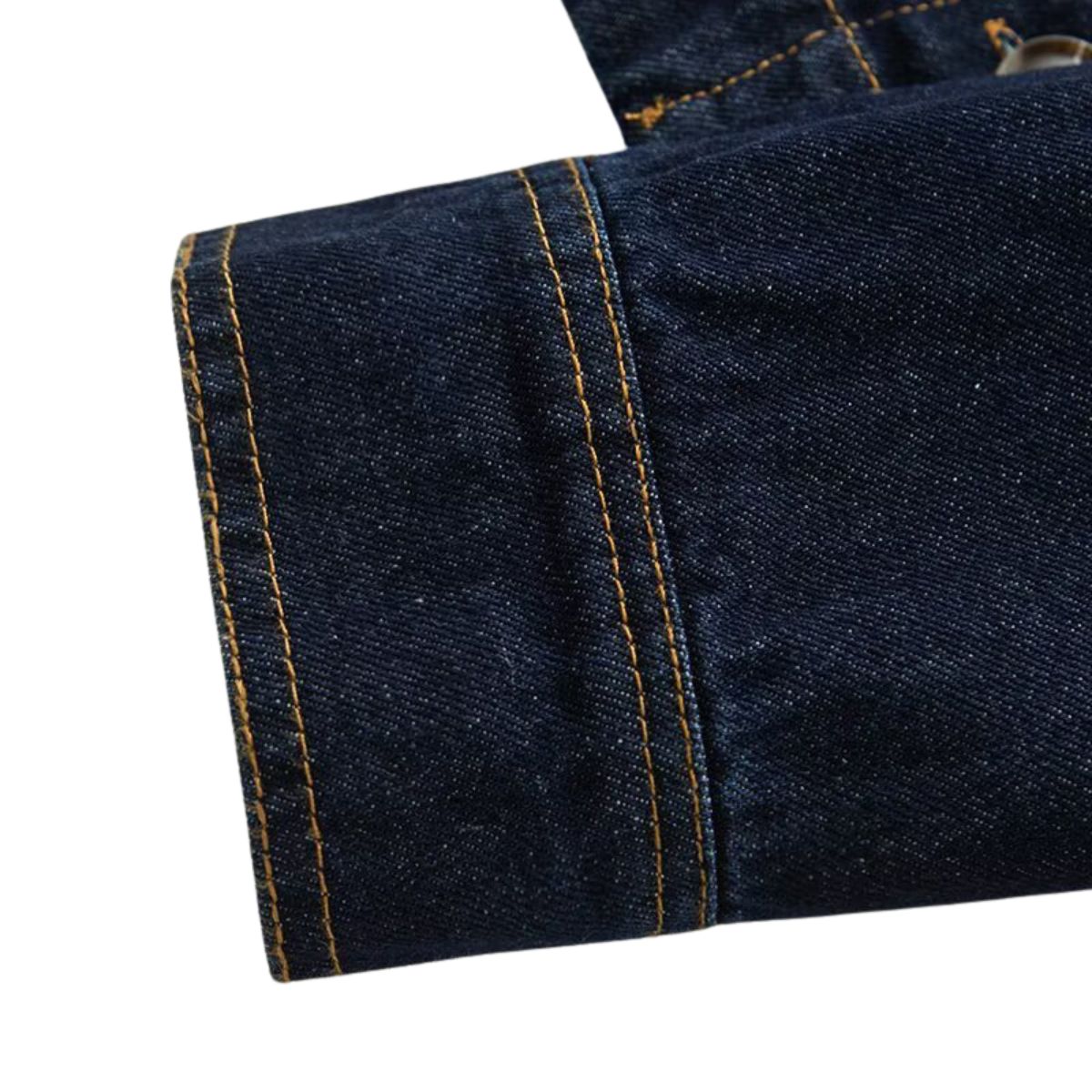 Indigo Button-Front Baggy Denim Jacket