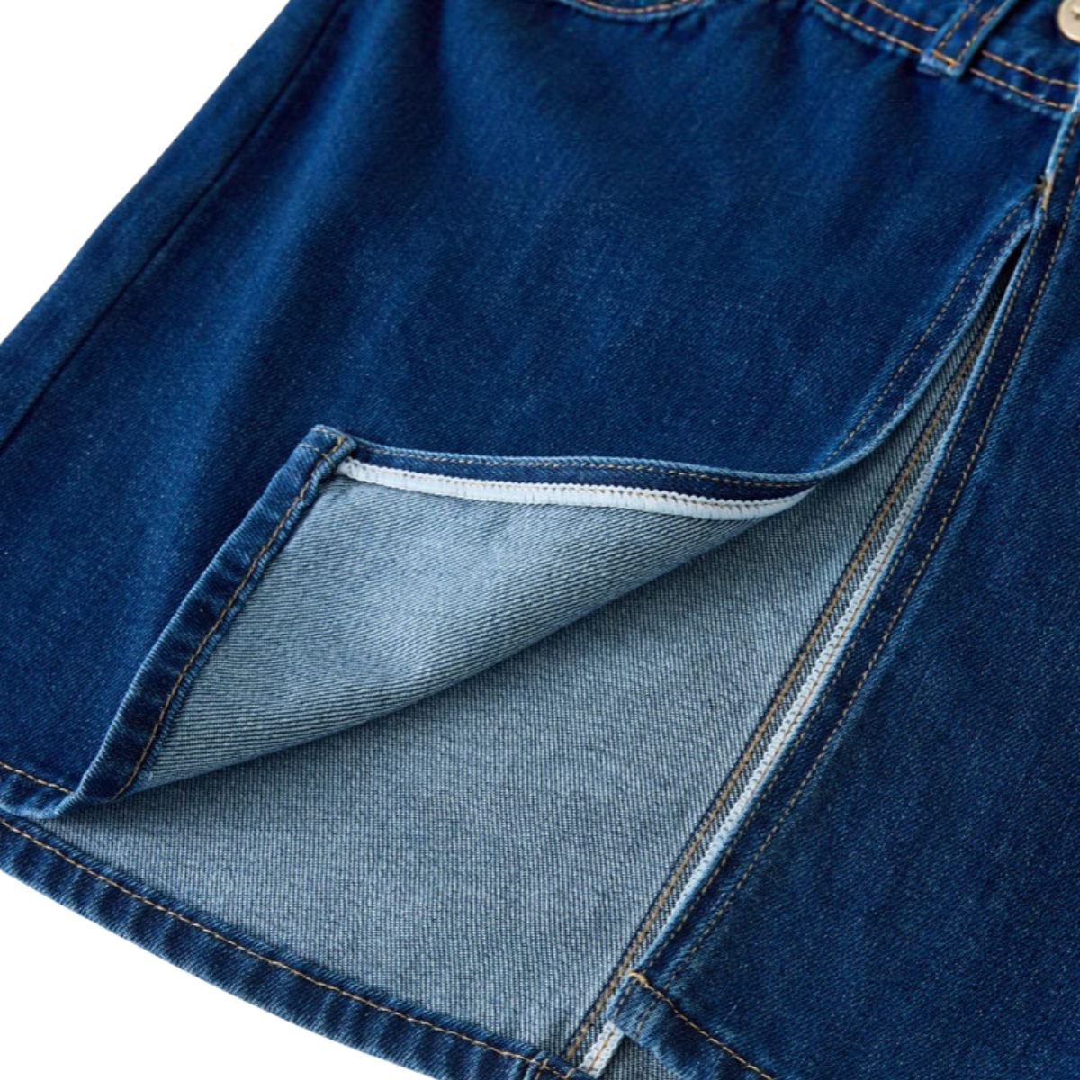 Women's Stretch Denim Midi Skirt