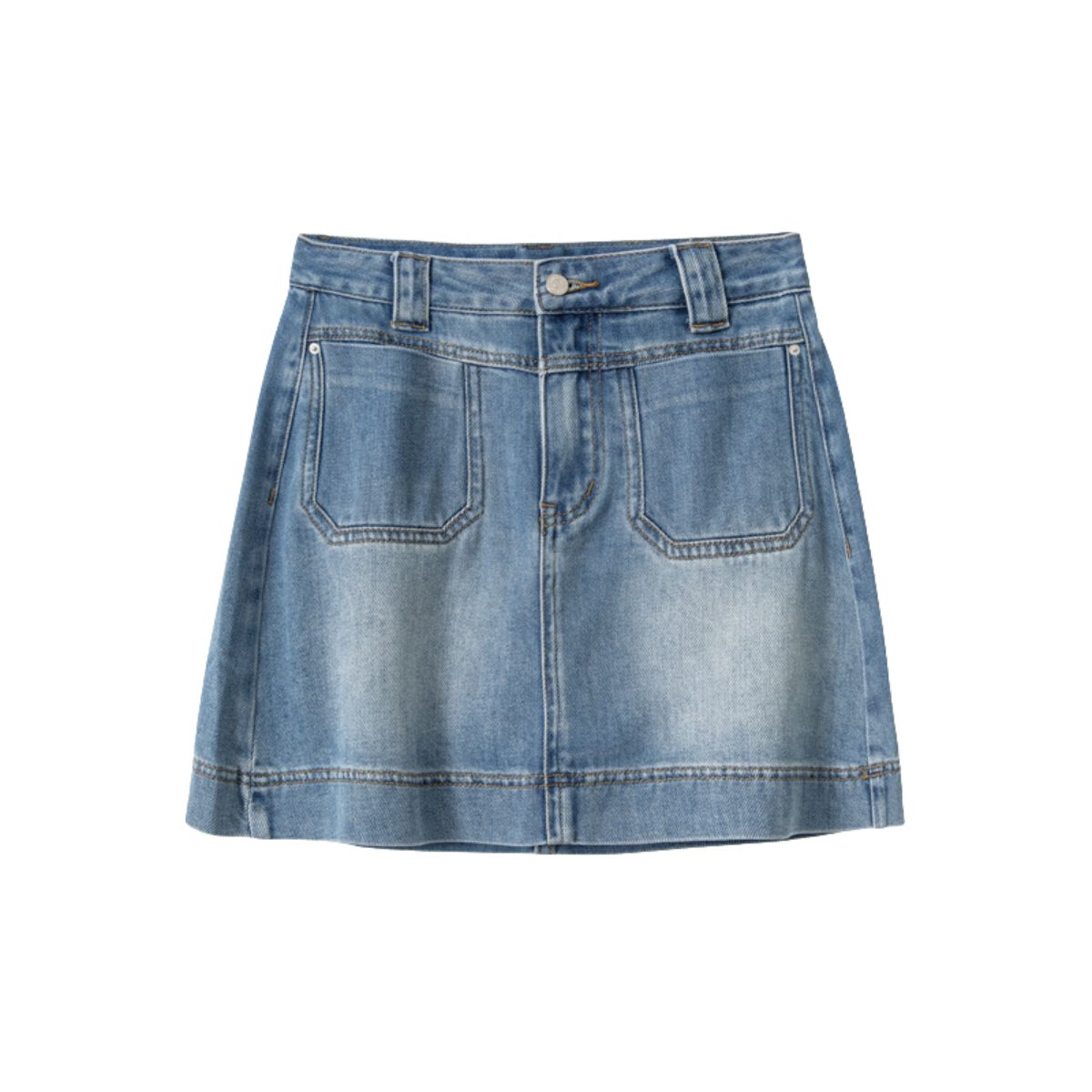 Vintage Washed Denim Mini Skirt