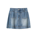 Vintage Washed Denim Mini Skirt