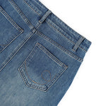 Vintage Washed A-Line Denim Midi Skirt