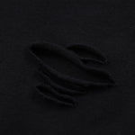 Black Washed Cotton Ripped Sweatshirt