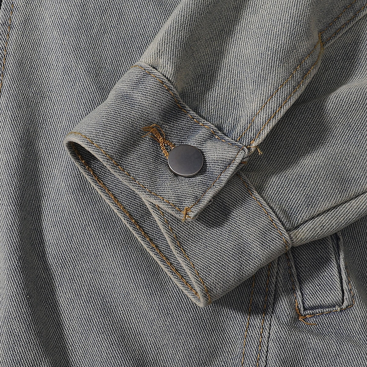 Oversized Zip-Up Denim Jacket