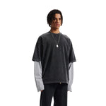 Layered Sleeve Two-Tone Oversized Streetwear T-Shirt