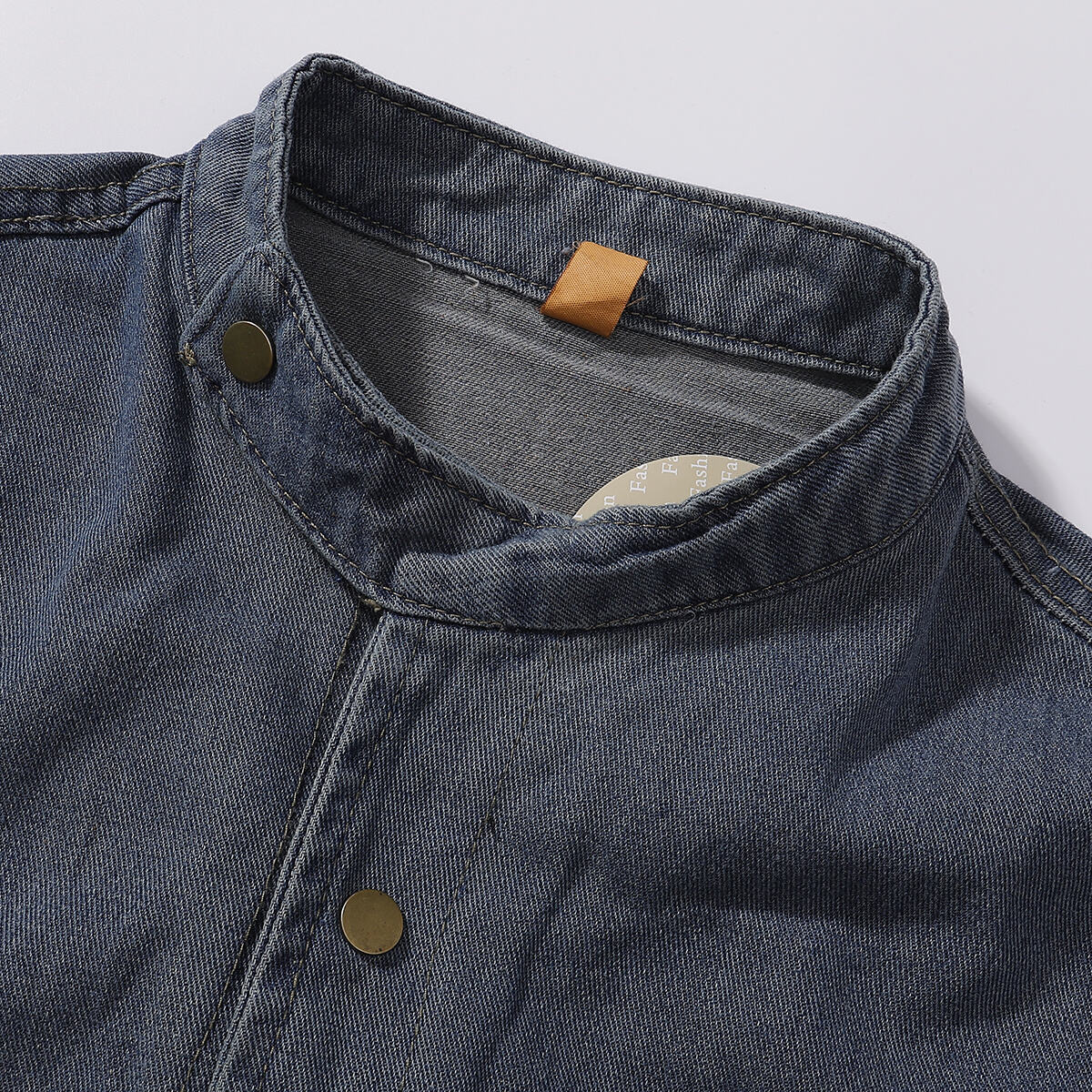 Stand Collar Baggy Denim Jacket