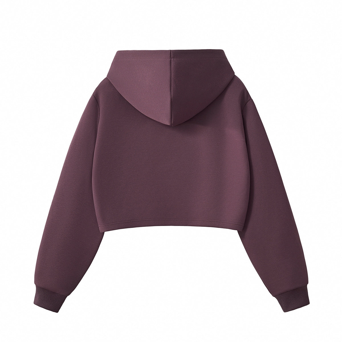Women's Solid Zip-Front Cropped Hoodie