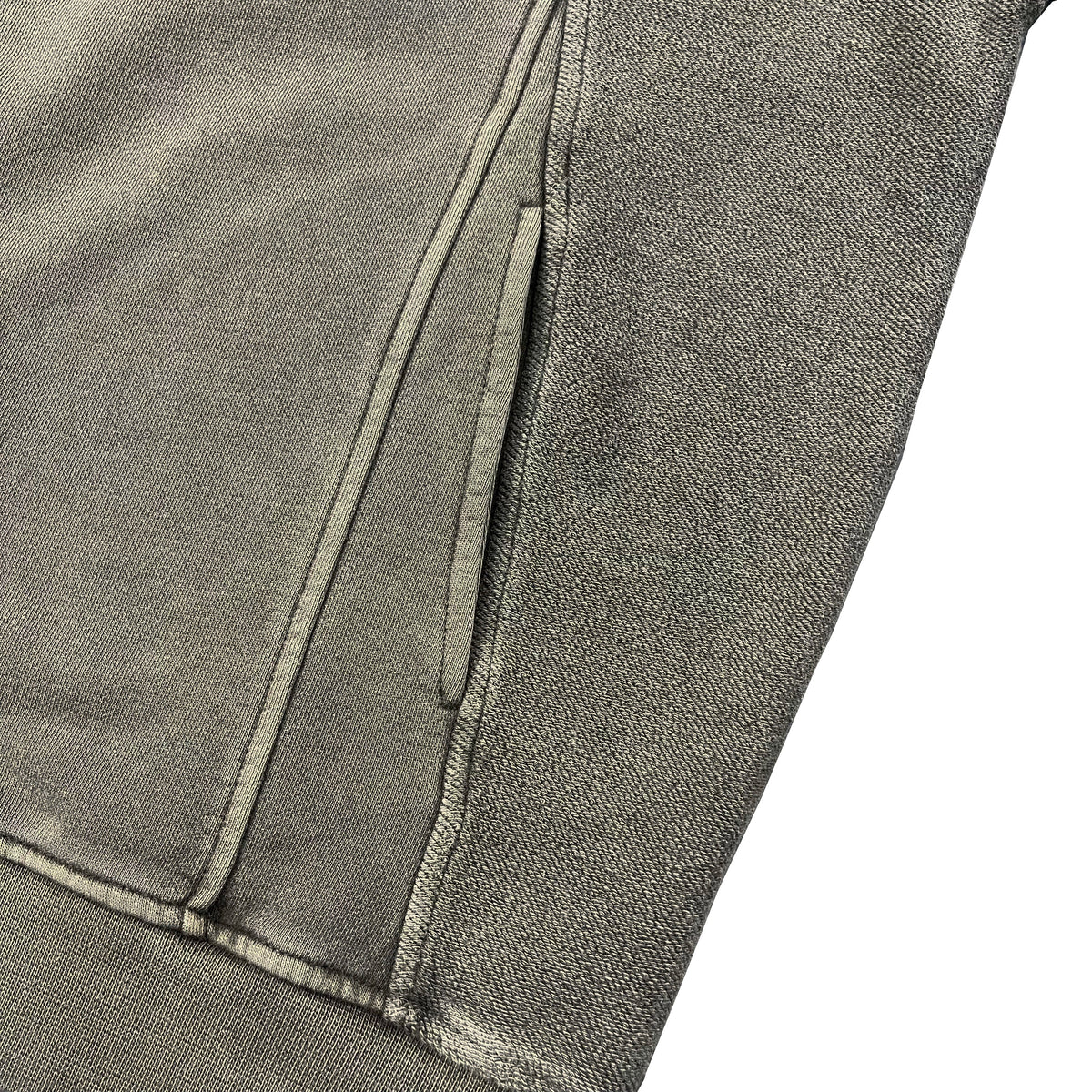 Stand Collar Panel Detail Washed Zip Up Sweatshirt