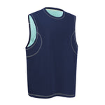 Contrast Stitching Sleeveless Crew Neck Casual Sport Tee