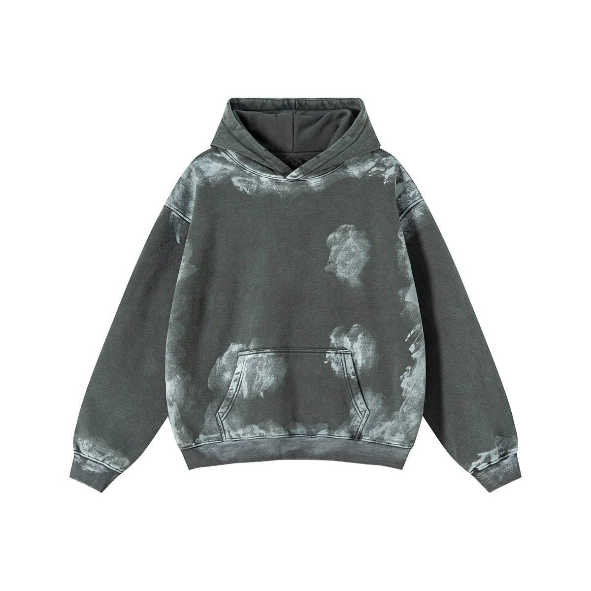 Distressed Edge Painted Graphic Washed Hoodie