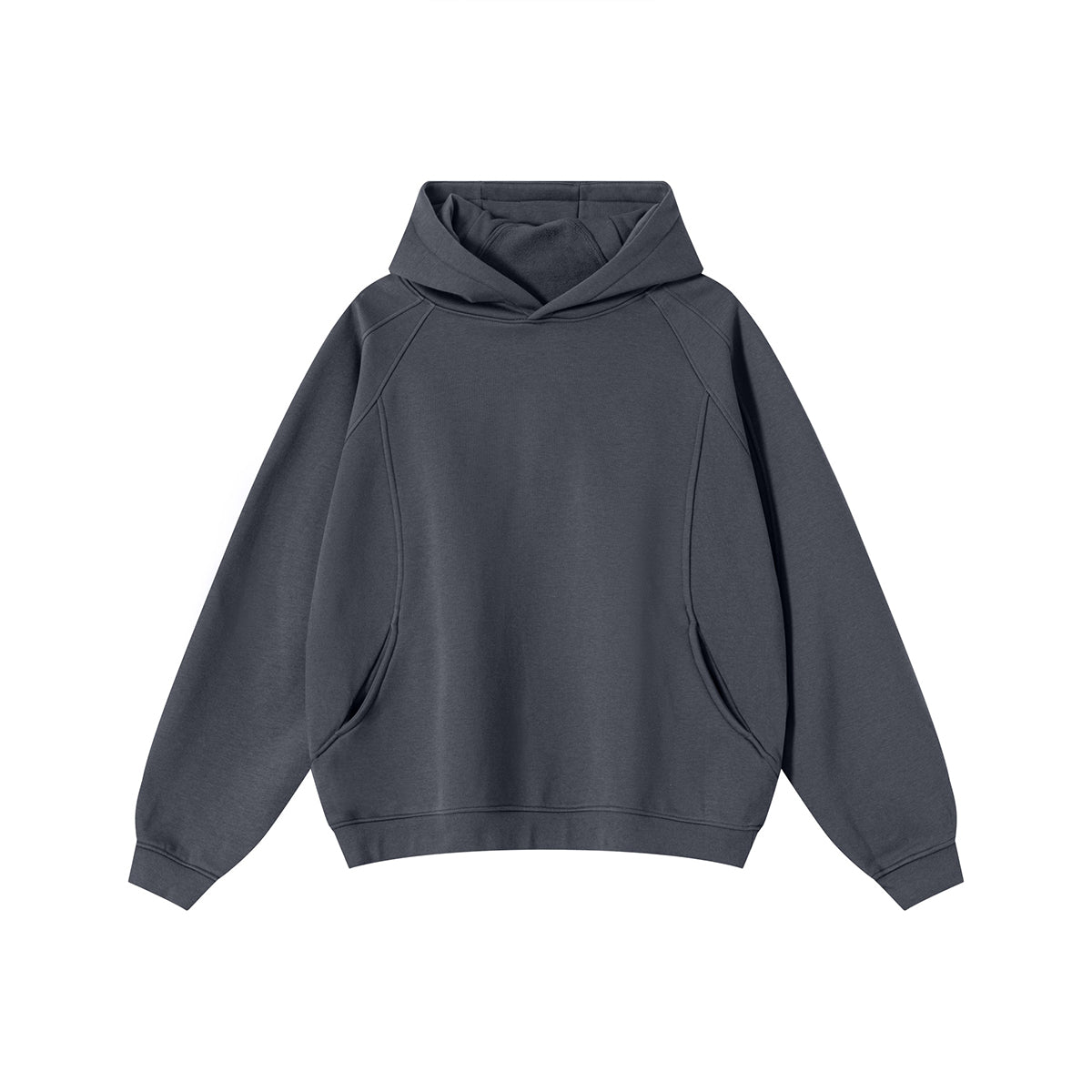 Relaxed Fit Paneled Fleece Hoodie