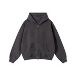 Heavyweight Washed Cotton Zip-Up Hoodie