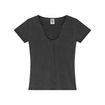 Fitted Rib-Knit V Neck T-Shirt 275gsm