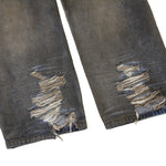 Wrinkle Wash Heavy Ripped Denim Pants